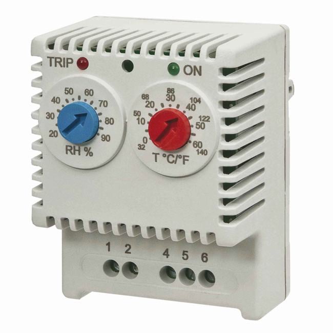 Гигростат DKC R5ETUH22 электронный, 230 В, регулировка t 0…+60°C, влажности 20…90%, переключающий контакт, "RAM Klima"