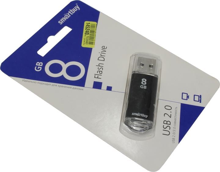 Флешка Smartbuy SB8GBVC-K, 8ГБ, USB 2.0, черный