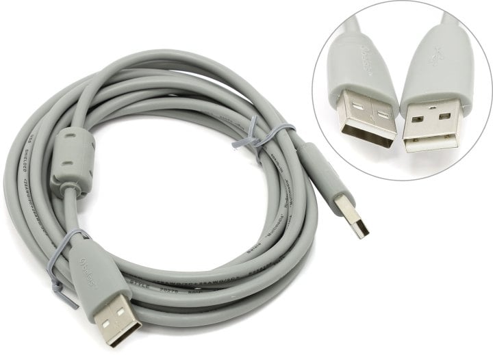 Кабель-удлинитель 744792 USB A(m) USB A(f) 3м феррит.кольца серый