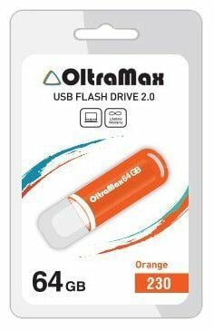 Флешка USB OltraMax OM-64Gb-230-оранжевый