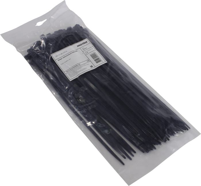 Smartbuy <SBE-CT-48-250-b Black> Стяжка нейлоновая, неоткрыв. 250 мм, уп-ка  100  шт