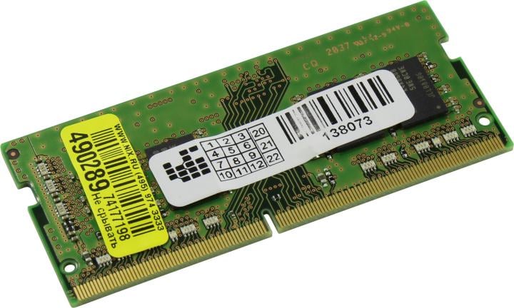 Samsung DDR4 8Gb 3200MHz M471A1K43EB1-CWE OEM PC4-25600 CL19 SO-DIMM 260-pin 1.2В original single rank