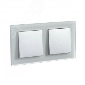 Schneider Electric ATN330102 ATLASDESIGN NATURE 2-постовая РАМКА, МАТОВОЕ  ОРГАНИЧЕСКОЕ СТЕКЛО БЕЛЫЙ