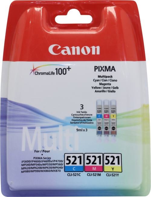 Canon CLI-521 ChromaLife Pack <2934B010/2934B007/2934B015>  набор  чернильниц  CLI-521 C/M/Y