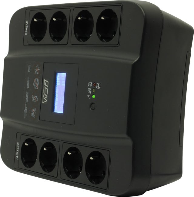 UPS 750VA PowerCom Spider <SPD-750U LCD Euro> USB,  защита телефонной линии/RJ45