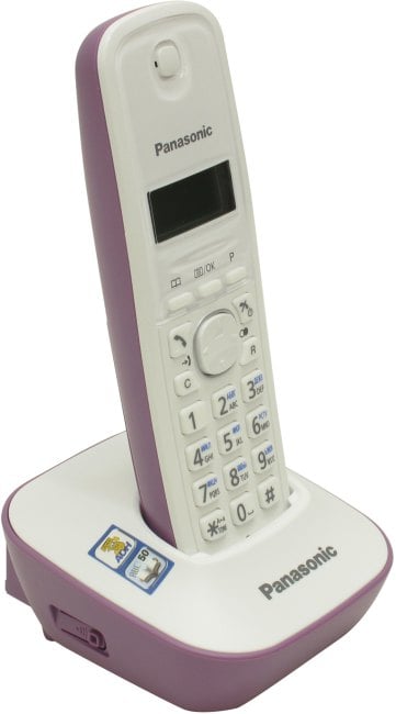 Panasonic KX-TG1611RUF <White-Lilac> р/телефон (трубка  с ЖК диспл.,DECT)