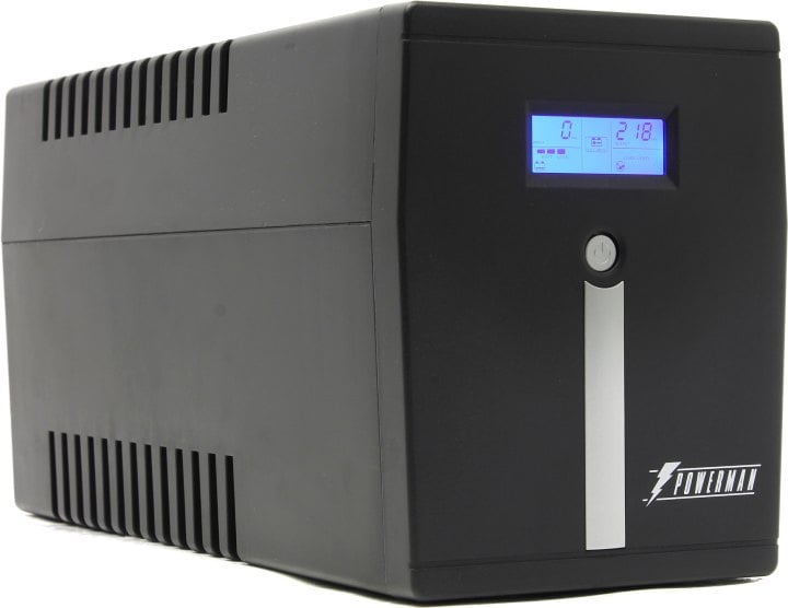 ИБП POWERMAN Smart Sine 1500, LCD, линейно-интерактивный, 1500ВА, 1050Вт, 4 евророзетки с резервным питанием, USB, батарея 12В 9Ач 2 шт., 380мм х 158мм х 198мм, 11.5 кг./ UPS POWERMAN Smart Sine 1500, LCD, line-interactive, 1500VA, 1050W, 4 eurosockets wi