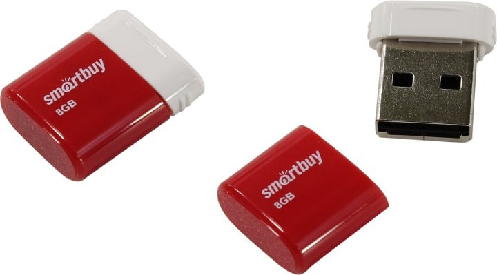 Флешка USB Smartbuy LARA Red (SB8GBLara-R), 8Gb, USB 2.0, R/W 15/5, красный/белый