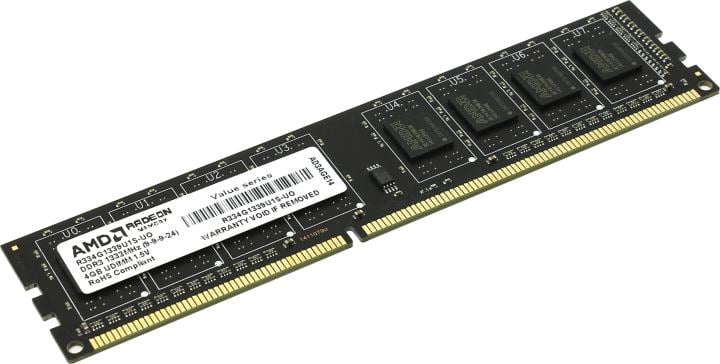 AMD RADEON Memory <R334G1339U1S-U(O)> DDR3  DIMM  4Gb  <PC3-10600> CL9
