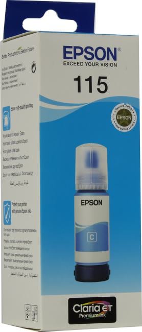 Чернила Epson 115, 70мл, голубой, оригинальные для Epson L8160, L8180 (C13T07D24A)