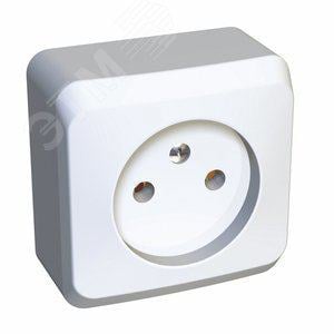Schneider Electric PA16-001B ЭТЮД Розетка наружная без заземления без шторок белая (PA16-001B)