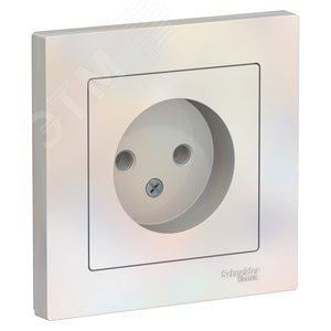 Розетка Systeme Electric ATN000440 AtlasDesign, без заземления, 16А,  в сборе, жемчуг
