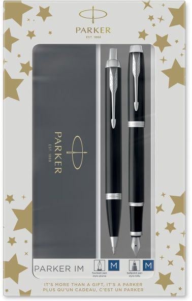 Набор ручек Parker IM Core FK221 (2183058) Stainless Steel CT M сталь нержавеющая подар.кор. ручка перьевая, ручка шари
