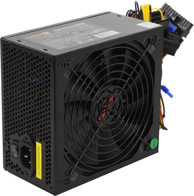 Exegate EX221640RUS-S Блок питания 450PPX RTL, ATX, SC, black, APFC, 14cm, 24p+(4+4)p, PCI-E, 4*IDE, 5*SATA, FDD + кабель 220V с защитой от выдергивания