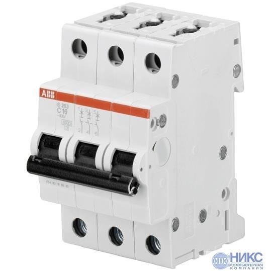 Выключатель автоматический модульный 3п C 10А 6кА S203 ABB 2CDS253001R0104
