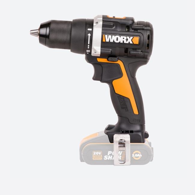 Дрель-шуруповерт WORX WX102.9, аккумуляторная, 20В, 60Нм, бесщеточная, без АКБ и ЗУ