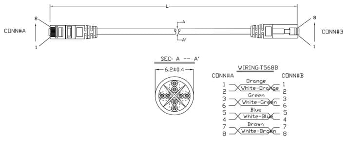 Патч-корд Hyperline PC-LPM-UTP-RJ45-RJ45-C6-0.5M-LSZH-GY UTP RJ-45 вил.-вилка RJ-45 кат.6 0.5м серый LSZH 24AWG