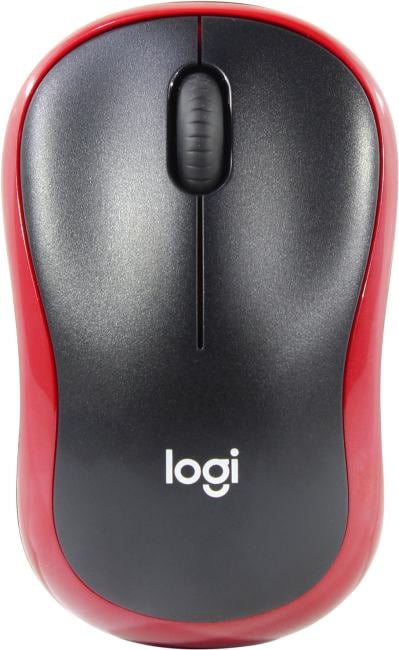 Мышь Logitech M186 черный/красный оптическая 1000dpi беспров. USB для ноутбука 2but (910-004133)