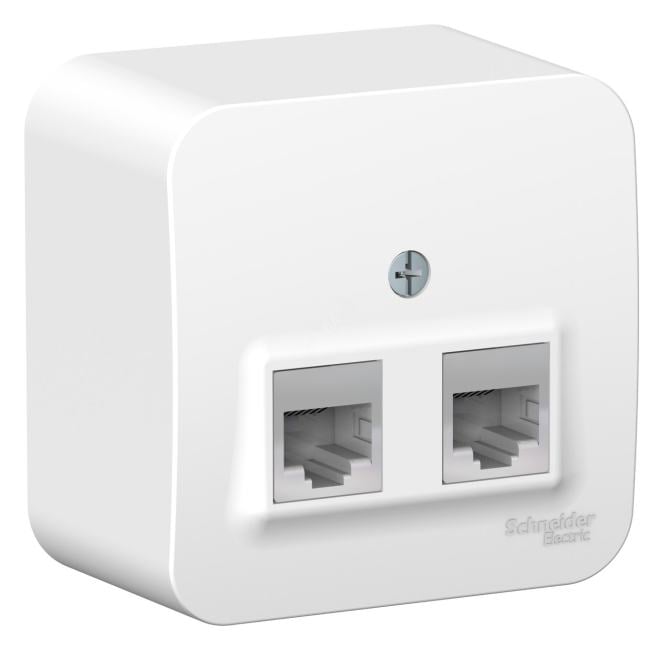 Schneider Electric Blanca <BLNIA045111> Розетка двойная RJ45+RJ11 (кат.5е, внеш., белый)