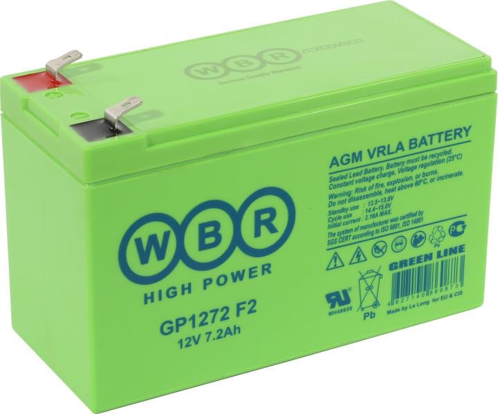 Батарея аккумуляторная для ИБП WBR GP1272 (28W) F2 12V 7.2Ah