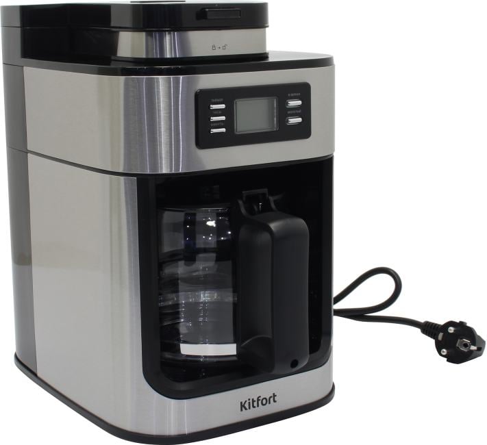 Kitfort <КТ-781> Кофеварка капельная (1050W,  1л, LCD, кофемолка)