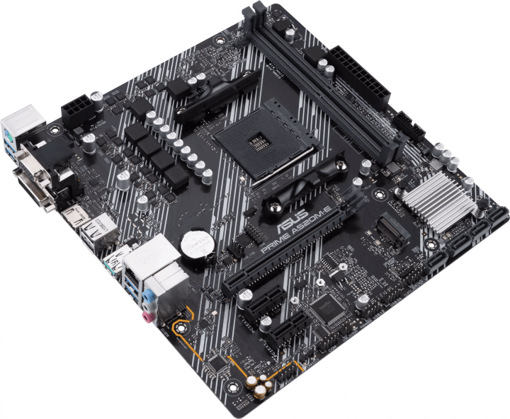 Материнская плата ASUS PRIME A520M-E/CSM, AM4, AMD A520, 2xDDR4, 4xSATA, 1xM.2, 1xPCIe 3.0 x16, 2xPCIe x1, 1xDVI-D, 1xHDMI, 1xVGA, 1x 1Gb LAN, 1xUSB-A 3.2 Gen 2, 2xUSB-A 2.0, 4xUSB-A 3.2 Gen 1, 3x3.5 мм, 7.1, mATX