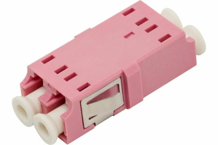 Адаптер Lanmaster LAN-2LCS/NF-AM-OM4 оптический LC, OM4, корпус SC  без фланцев, дуплексный