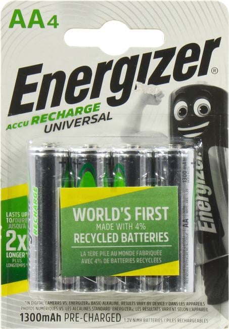 Аккумулятор Energizer Universal <424270> (1.2V, 1300mAh) NiMH, Size  "AA"  <уп.  4 шт>
