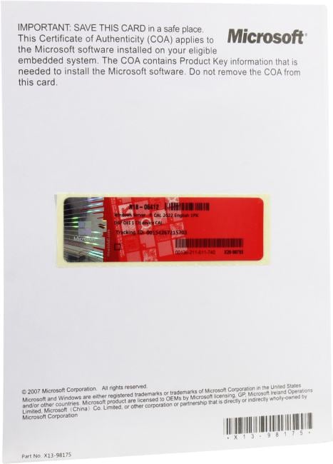 Microsoft Windows Server 2022 CAL <1 клиент> Eng. (без диска,  только лицензия) <R18-06412>