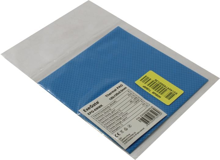 Exegate EX293288RUS Термопрокладка ExeGate EPG-6WMK (120x120x0.5 mm, 6 Вт/ (м•К))