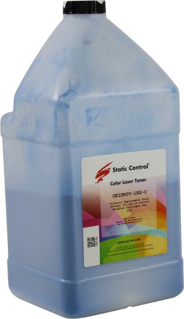 Тонер для принтера Static Control Oki C3300N/5500 OKIUNIV-1KG-C голубой (флакон 1000гр)