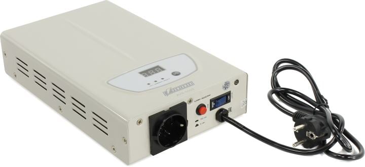 Стабилизатор POWERMAN AVS 500S, ступенчатый регулятор, цифровые индикаторы уровней напряжения, 500ВА, 140-260В, максимальный входной ток 5А, 1 евророзетка, IP-20, навесного исполнения, 290мм х 175мм х 68мм, 2,42 кг./ Stabilizer POWERMAN AVS 500S, step-typ