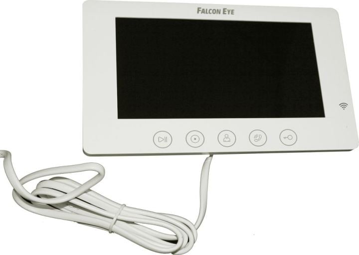 Falcon Eye Cosmo HD 00-00182798 Wi-Fi Видеодомофон: дисплей 7" TFT; механические кнопки; подключение до 2-х вызывных панелей; OSD меню; интерком до 4 мониторов; питание AC 220В (встроенный БП)