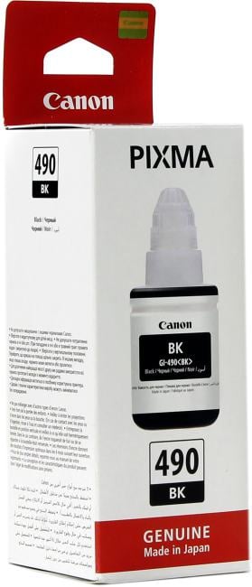 Чернила Canon GI-490 BK, 135мл, черный, оригинальные, для Canon PIXMA G1400/G2400/G3400