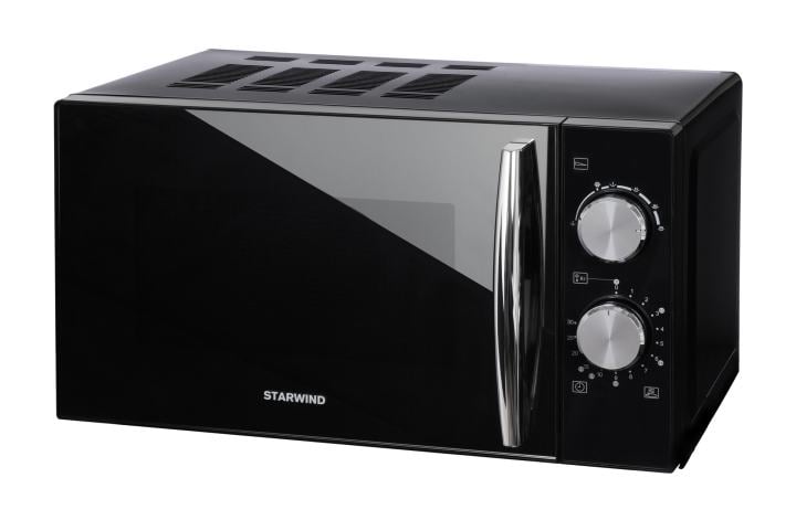 Микроволновая печь Starwind SMW3420 черный/хром, 20 л, 700 Вт, переключатели - поворотный механизм