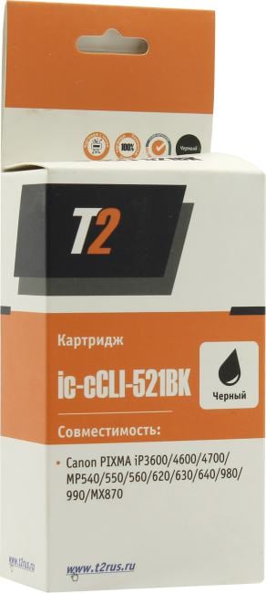 Картридж T2 IC-CCLI-521BK, для Canon, black
