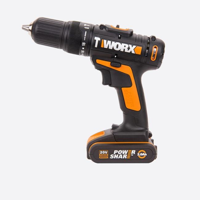 Worx WX371.1 Дрель-шуруповерт ударная аккумуляторная WORX WX371.1, 20В, 40Нм, 2Ач x2, кейс