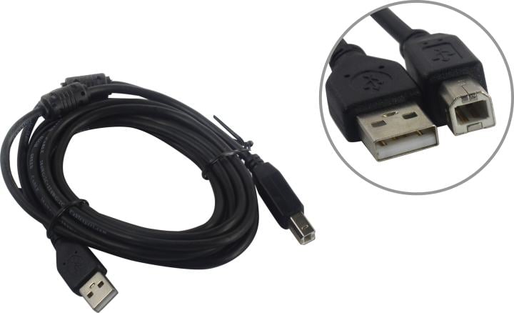 Cablexpert <CCF2-USB2-AMBM-10> Кабель USB 2.0 A-->B  3м, 2 фильтра