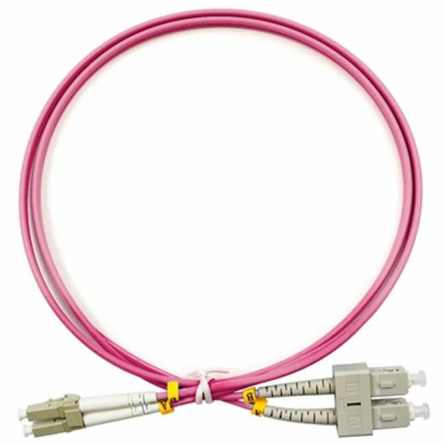 Кабель патч-корд волоконно-оптический Lanmaster LAN-2LC-2SC/OM4-1.0 дуплексный, LC/PC-SC/PC, OM4, LSZH, 1.0 м