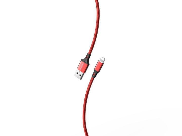 iK-522-S14rb Кабель для зарядки и передачи данных S14 Lightning красн./черн., 3 А, 2 м, Smartbuy (iK-522-S14rb)