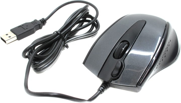 A4Tech V-Track Mouse <N-500F(-1) Glossy Grey>  (RTL) USB 4btn+Roll