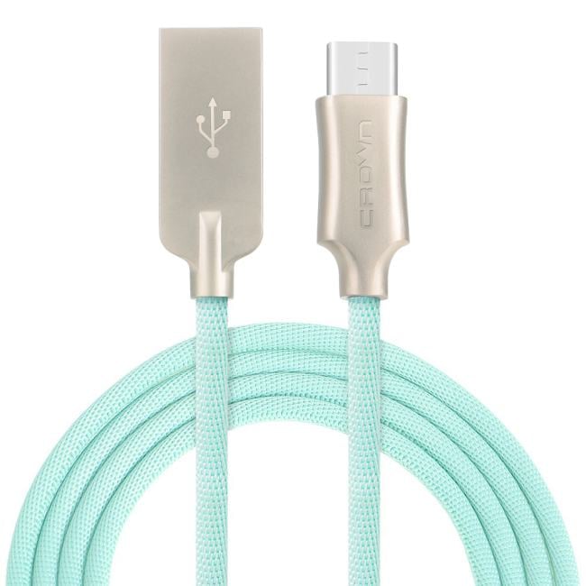 Кабель Crown USB - USB Type-C CMCU-3132C light blue; круглый; в тканевой оплётке; коннекторы Алюминий; ток 2А; 100 см;
