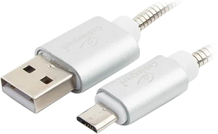 CC-G-mUSB02S-1.8M Кабель USB2.0 Cablexpert CC-G-mUSB02S-1.8M, AM/microB, серия Gold, 1.8м, серебро, блистер