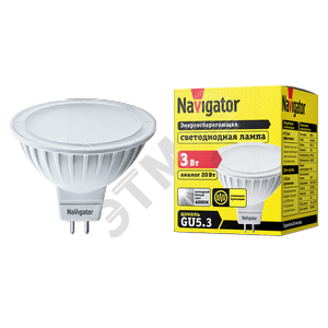 Navigator Group 18574 Лампа светодиодная LED 3вт 230в GU5.3 белая  (94127 NLL-MR16) (18574)