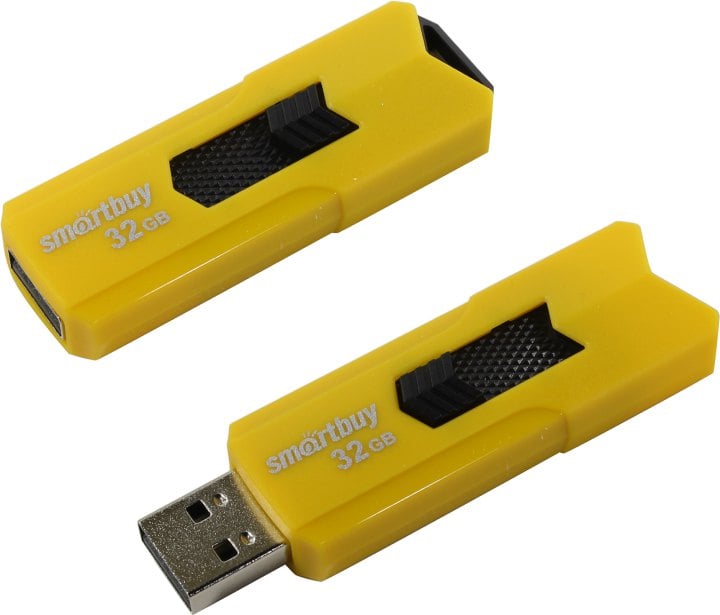 Флешка USB Smartbuy STREAM Yellow (SB32GbST-Y), 32Gb, USB 2.0, R/W 25/15, желтый/черный