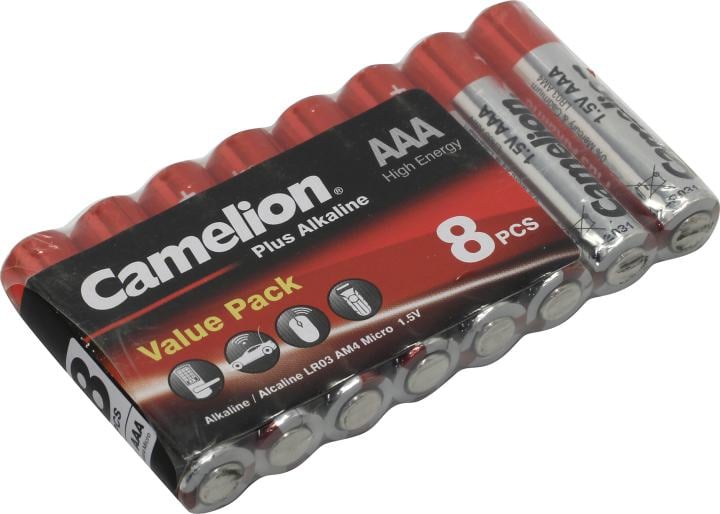 Camelion LR03-SP8, Size "AAA", 1.5V, щелочной (alkaline)  <уп. 8 шт>