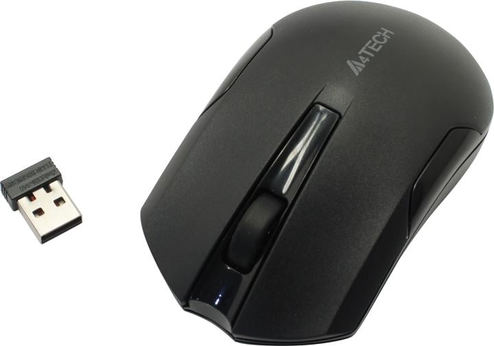 A4Tech V-Track Wireless Mouse <G3-200NS Black> (RTL)  USB 3btn+Roll, беспроводная