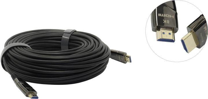 VCOM <D3743-30м> Кабель optical HDMI to HDMI  (19M  -19M)  30м ver2.1