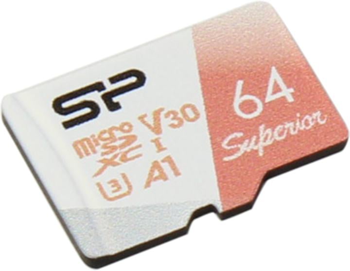 Micro SecureDigital 64GB Silicon Power Class 10 Superior UHS-I U3 A1 (R/W 100/80 Mb/s) без адаптера