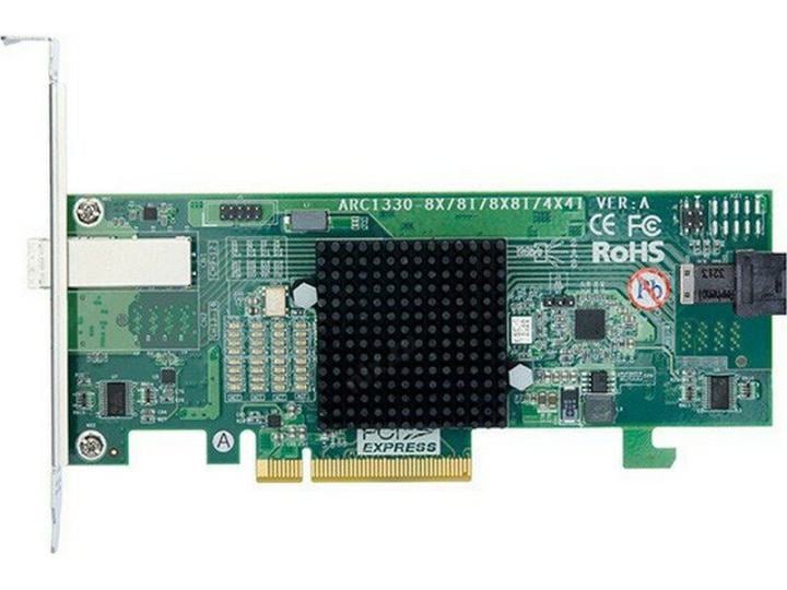 Контроллер RAID Areca ARC-1330-4i4x PCIe 3.0 x8 Low Profile, SAS/SATA 12G, HBA, 8port (1*int SFF8643 + 1*ext SFF8644), (аналог LSI00348 9300-4I4E), RTL